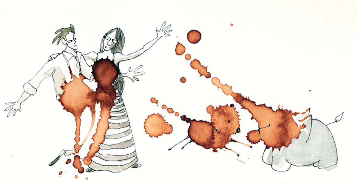 1200x630 i use coffee stains to create cute little drawings bored panda - Coffee Stain Drawing