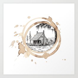 264x264 coffee stain art prints - Coffee Stain Drawing