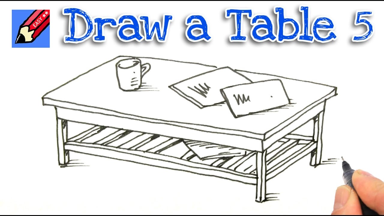 Coffee Table Drawing at PaintingValley.com | Explore collection of ...