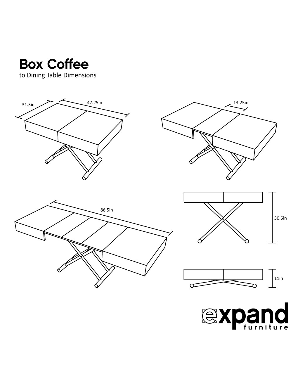 1020x1304 transforming box coffee to dining table expand furniture - Coffee Table Drawing