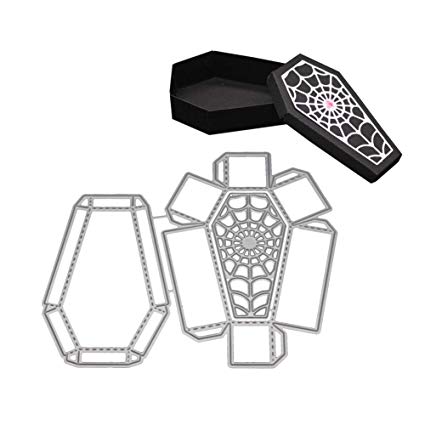 425x425 yiwa halloween coffin cutting dies stencil metal mould template - Coffin Drawing Template