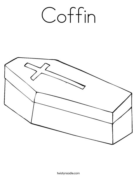 468x605 coffin coloring page - Coffin Drawing Template