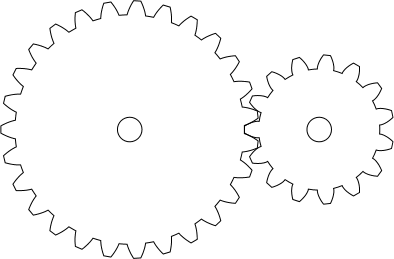 394x259 Gimp Cogs And Gears Shape - Cog Drawing