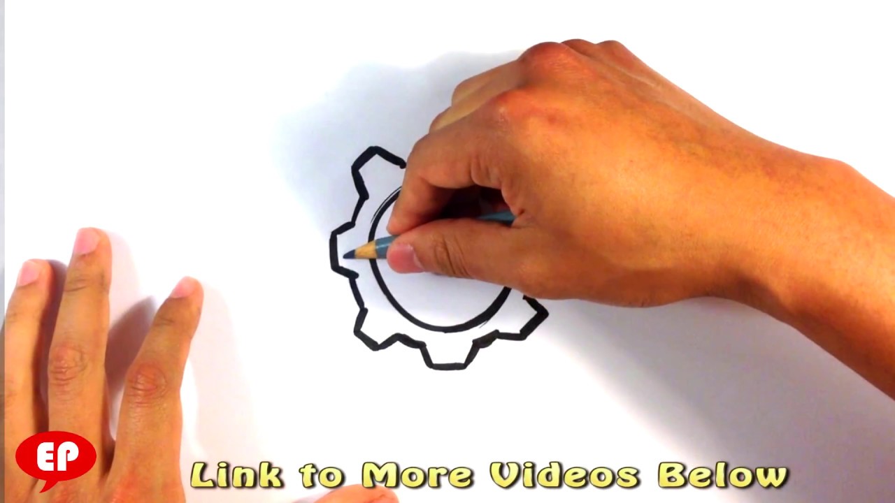 1280x720 How To Draw A Cog - Cog Drawing