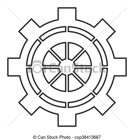 450x470 Industrial Wheel Cog Gear Symbol Isolated Vector Vector - Cog Drawing