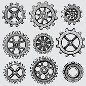 170x170 Retro Sketch Mechanical Gears Hand Drawn Vintage Cog Wheel Parts - Cog Drawing