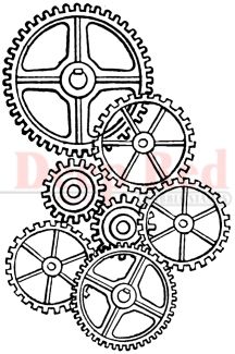 216x325 deep red stamps - Cogs And Gears Drawing