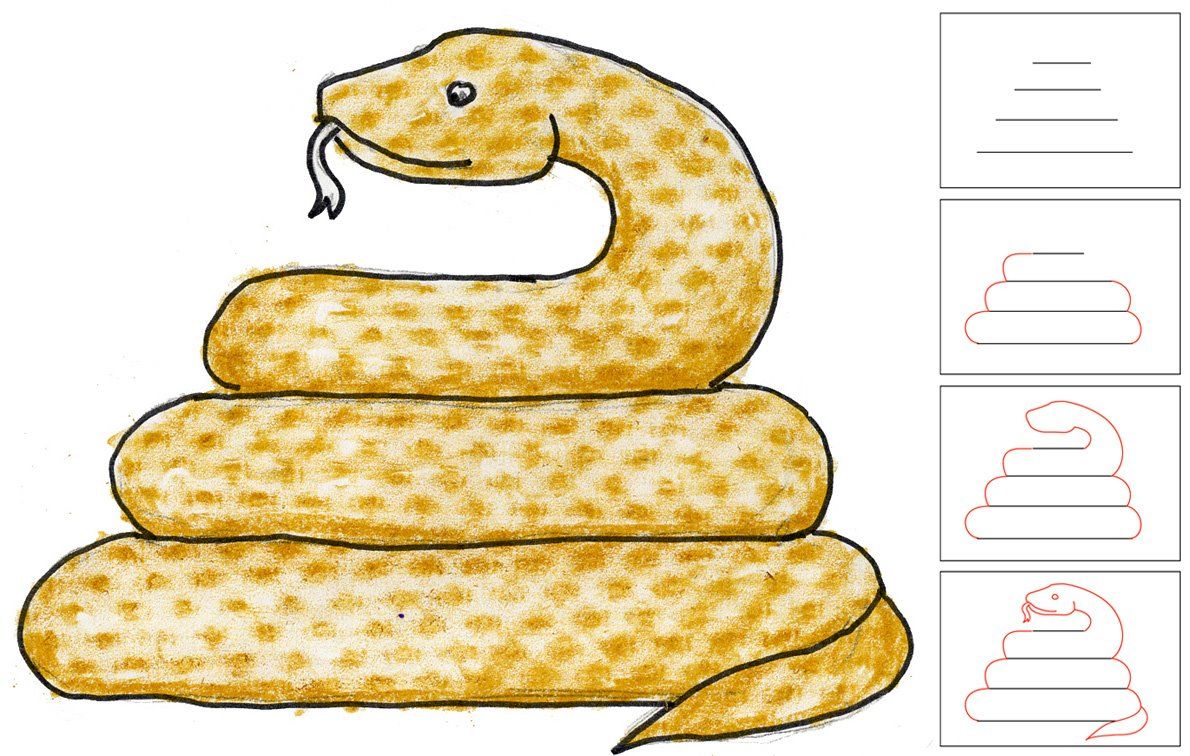 1190x756 Draw A Textured Coiled Snake Art Projects For Kids Guided - Coiled Snake Drawing