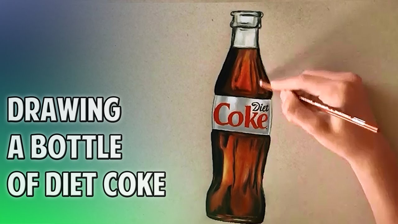 1280x720 Drawing A Bottle Of Diet Coke - Coke Bottle Drawing