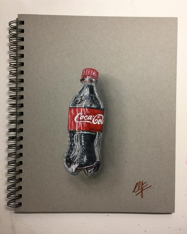 640x800 Drawing Realistic Coke Bottle With Prismacolors - Coke Bottle Drawing