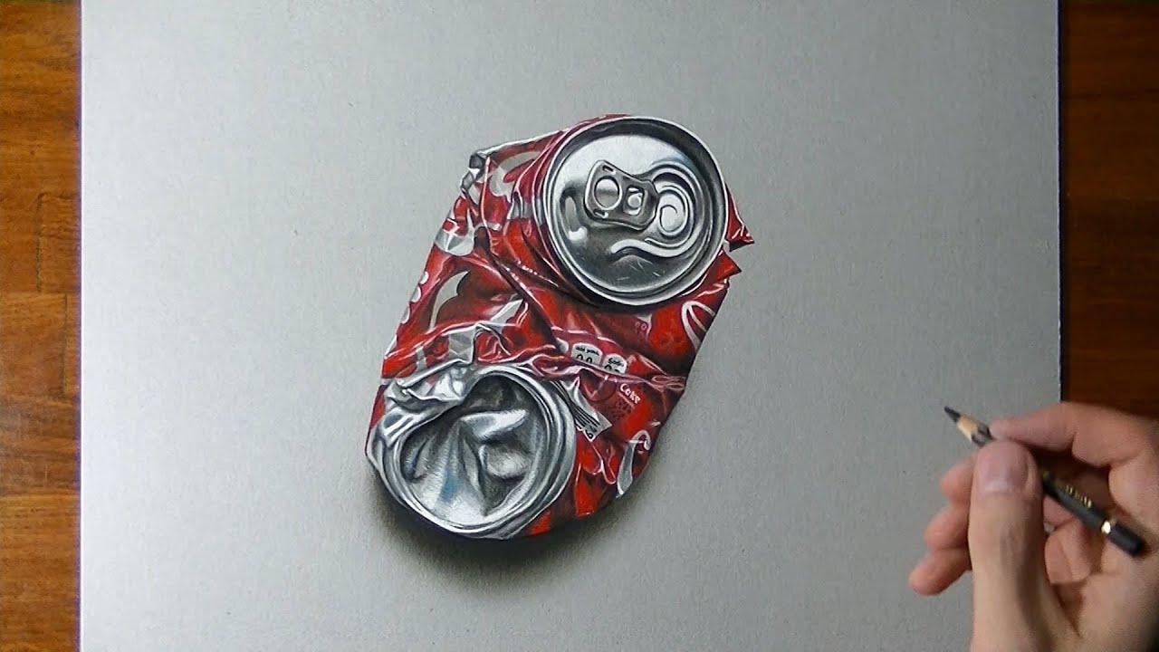 1280x720 how to draw a crushed coca cola can - Coke Can Drawing