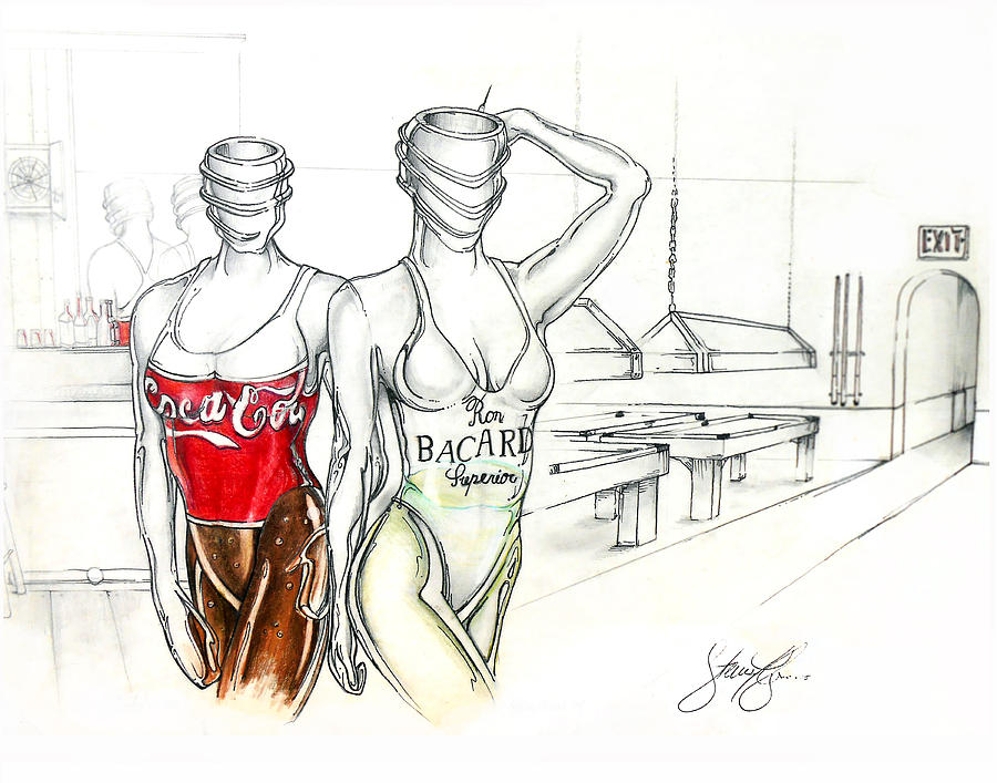 900x707 rum and coke drawing - Coke Drawing
