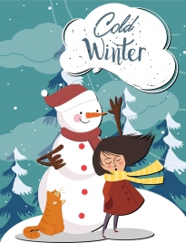 205x268 Cold Winter Drawing Girl Vectors Stock For Free Download - Cold Weather Drawing