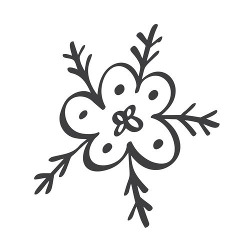 490x490 Scandinavian Handdraw Snowflakes Sign Winter Design Element - Cold Weather Drawing