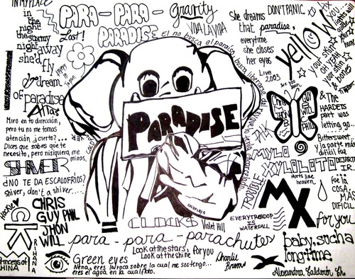 500x394 collage of coldplay colplayer loves it on we heart it - Coldplay Drawings