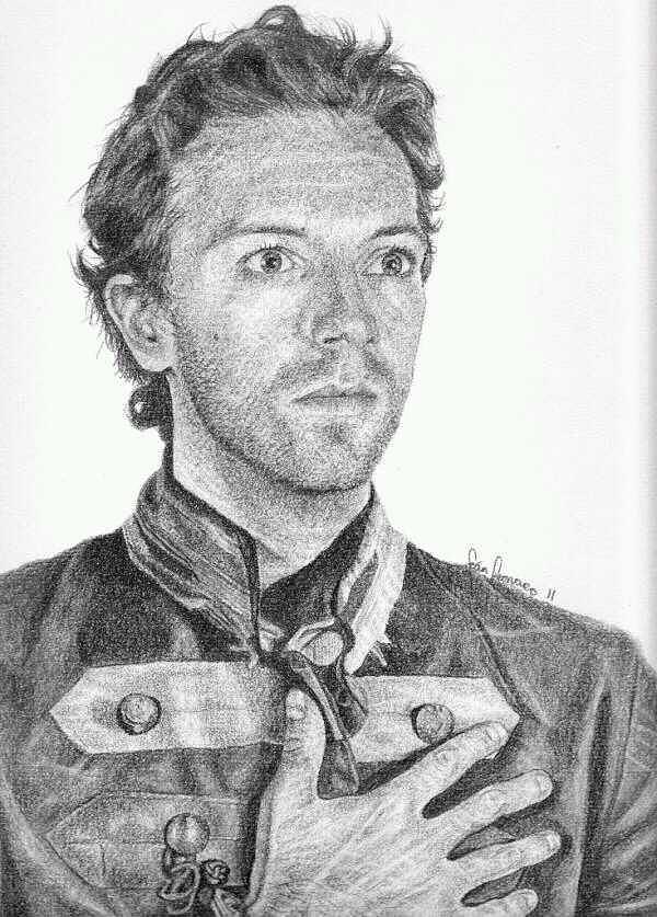 600x837 Chris Martin Drawing - Coldplay Drawings