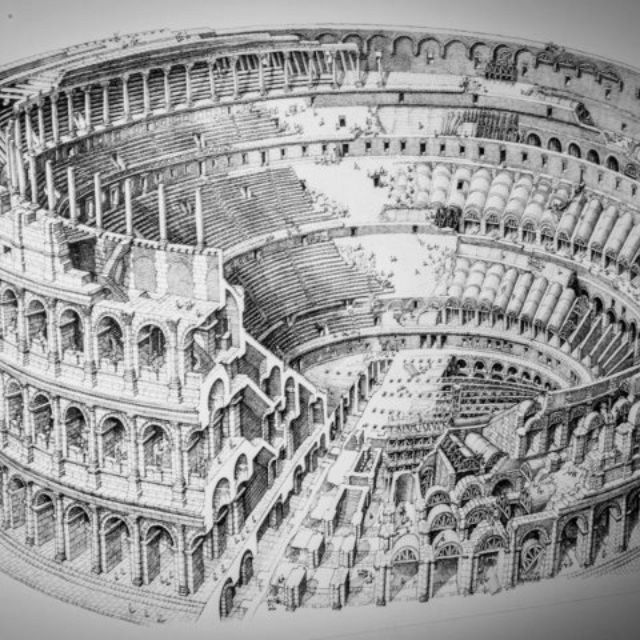 640x640 drawing of coliseum rome, italy drawings, rome, italy - Coliseum Drawing