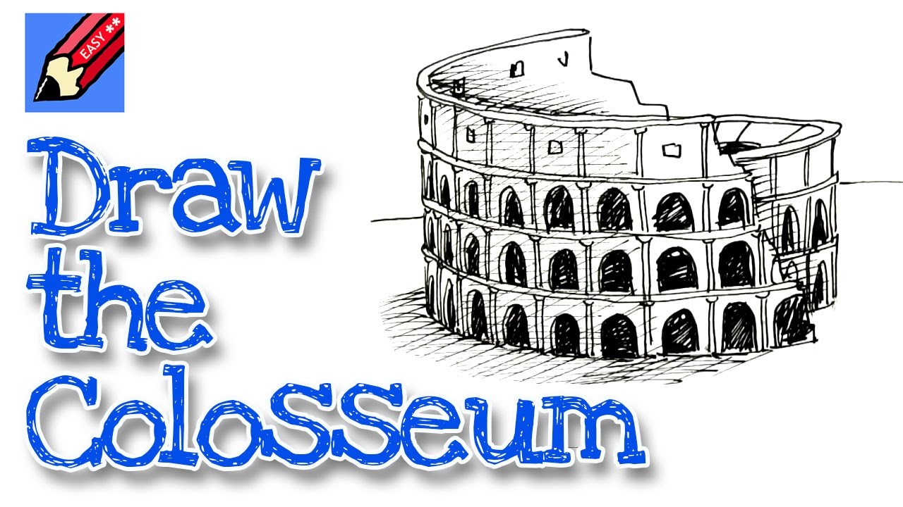 1280x720 how to draw the colosseum real easy for kids and beginners - Coliseum Drawing