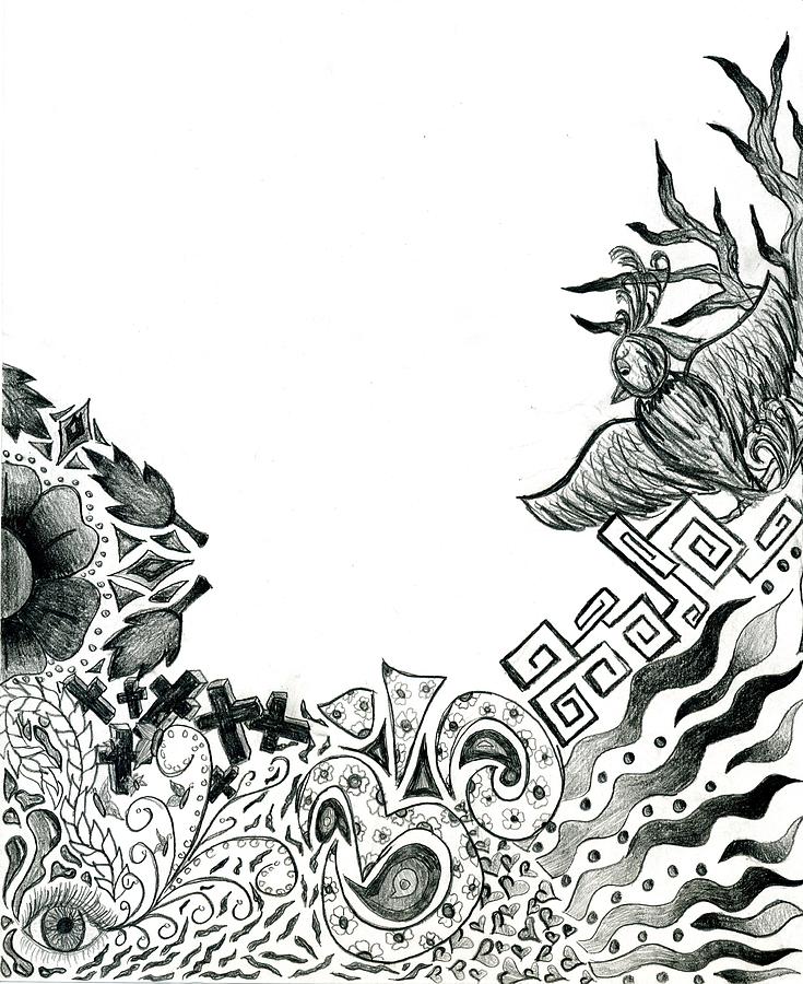 735x900 collage of symbols drawing - Collage Drawing