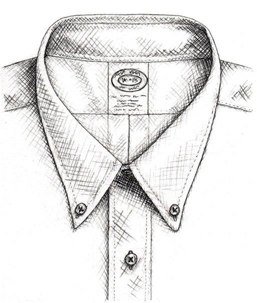 513x605 dropping knowledge the button down collar - Collar Drawing