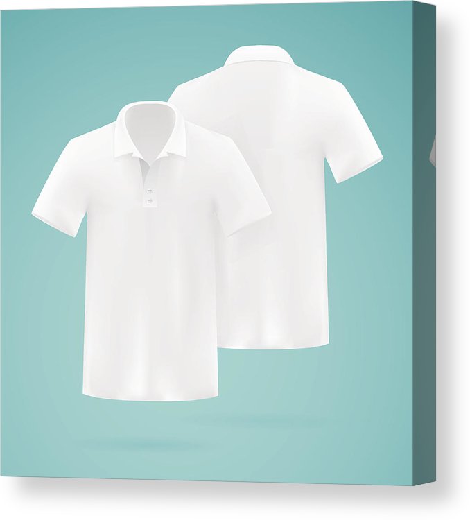 678x750 mens white vector polo shirt template canvas print canvas art - Collared Shirt Drawing