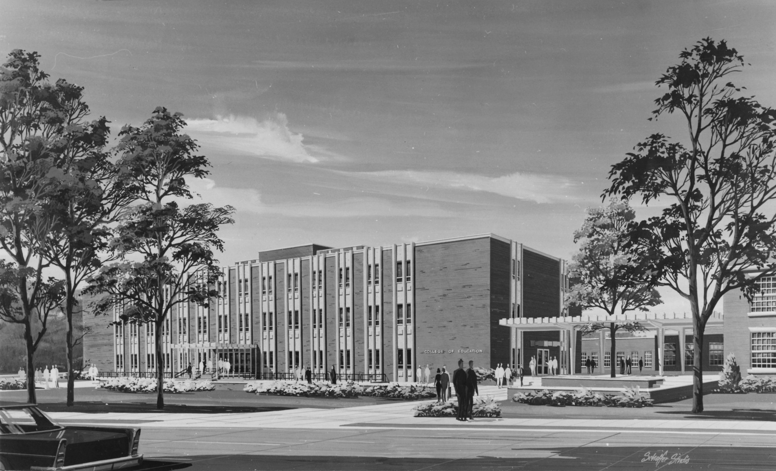 2676x1624 An Architectural Drawing Of The College Of Education Building - College Building Drawing