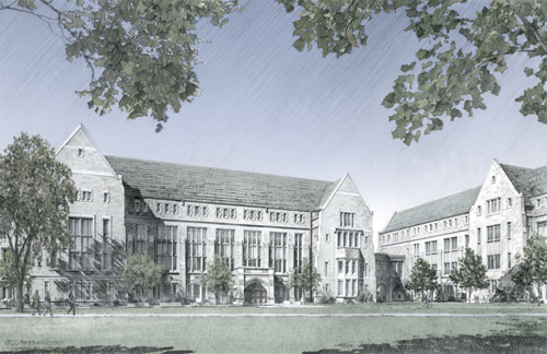 500x324 sketches for a proposed college expansion and masterplan jeff - College Campus Drawings