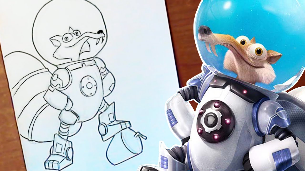 1280x720 how to draw scrat ice age collision course - Collision Drawing