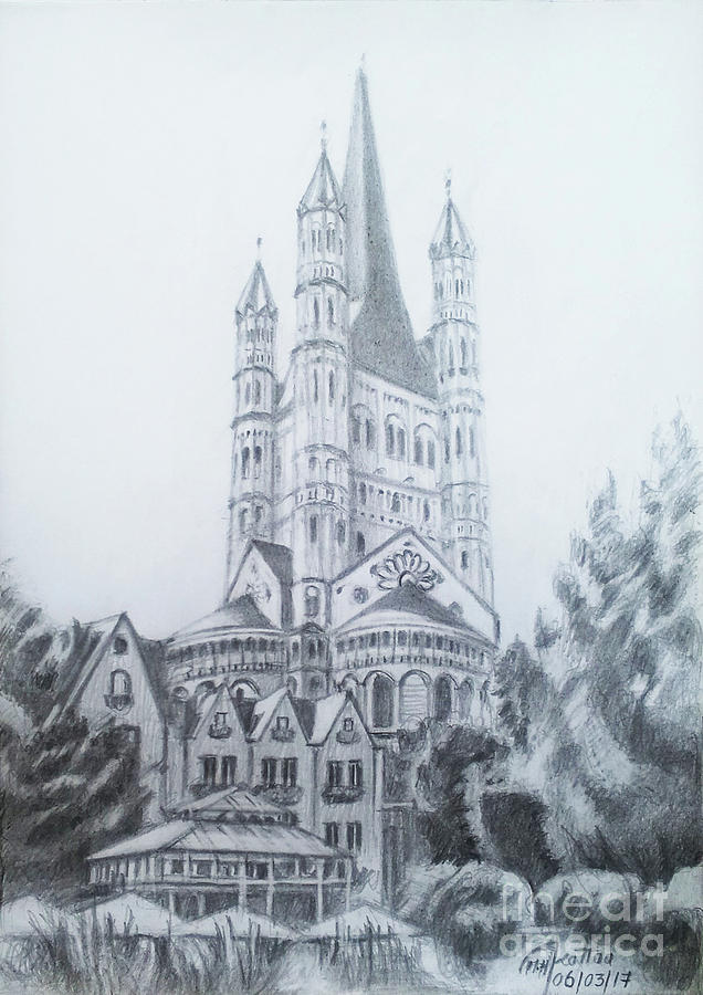 636x900 greater st martin church - Cologne Drawing