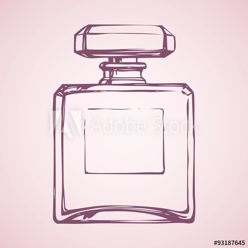 500x500 bottle of perfume vector drawing - Cologne Drawing