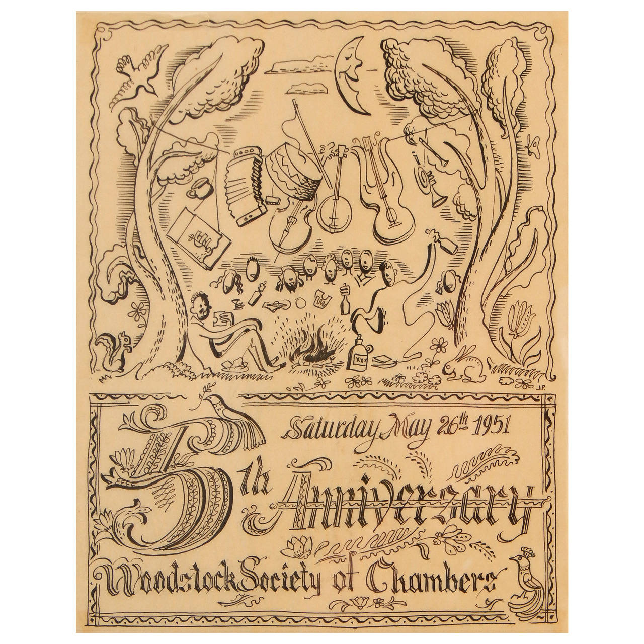 1280x1280 woodstock society of chambers, important art colony drawing - Colony Drawing