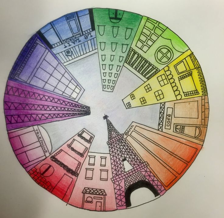 736x717 objective students will create a color wheel using one point - Color Wheel Drawing