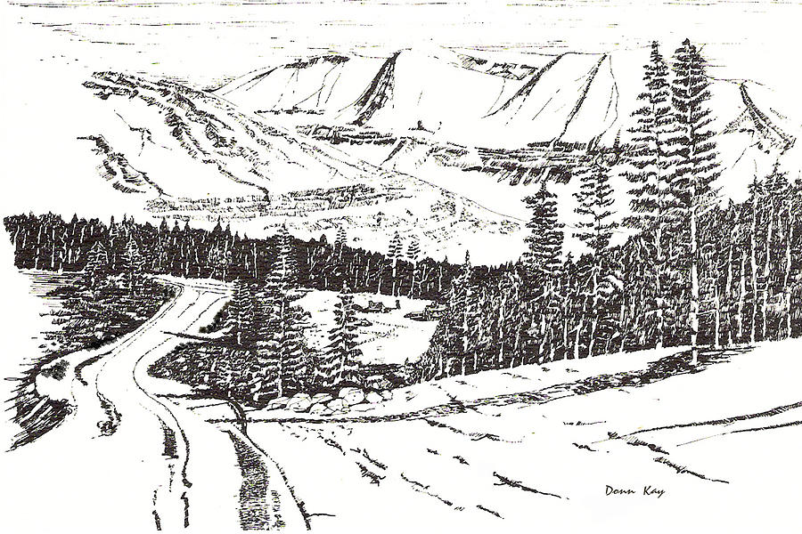 900x600 Colorado Mountain Foothills Drawing - Colorado Drawing