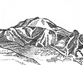 340x270 Colorado Ink Drawing Etsy - Colorado Drawing