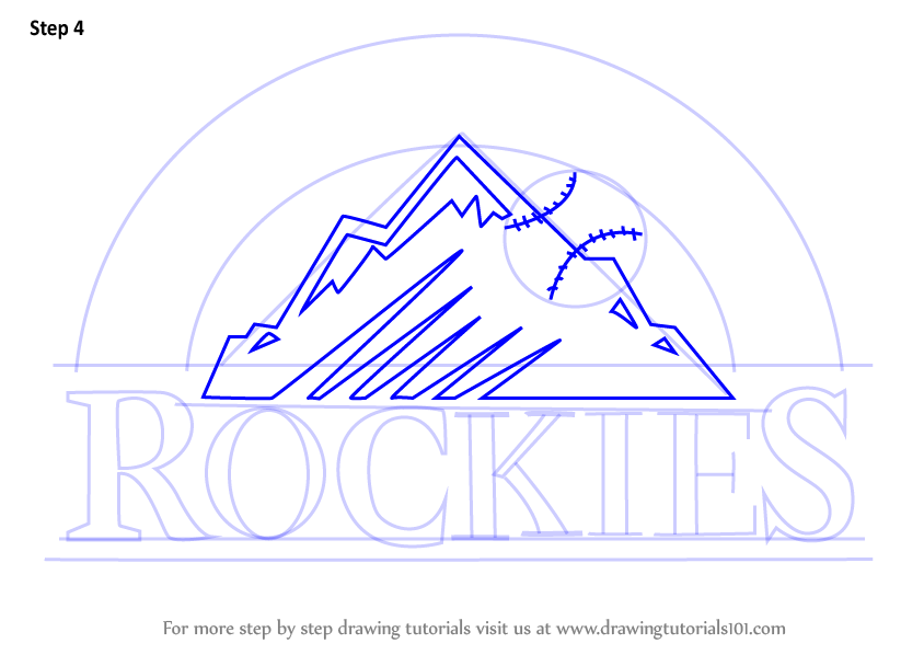844x598 Learn How To Draw Colorado Rockies Logo - Colorado Drawing