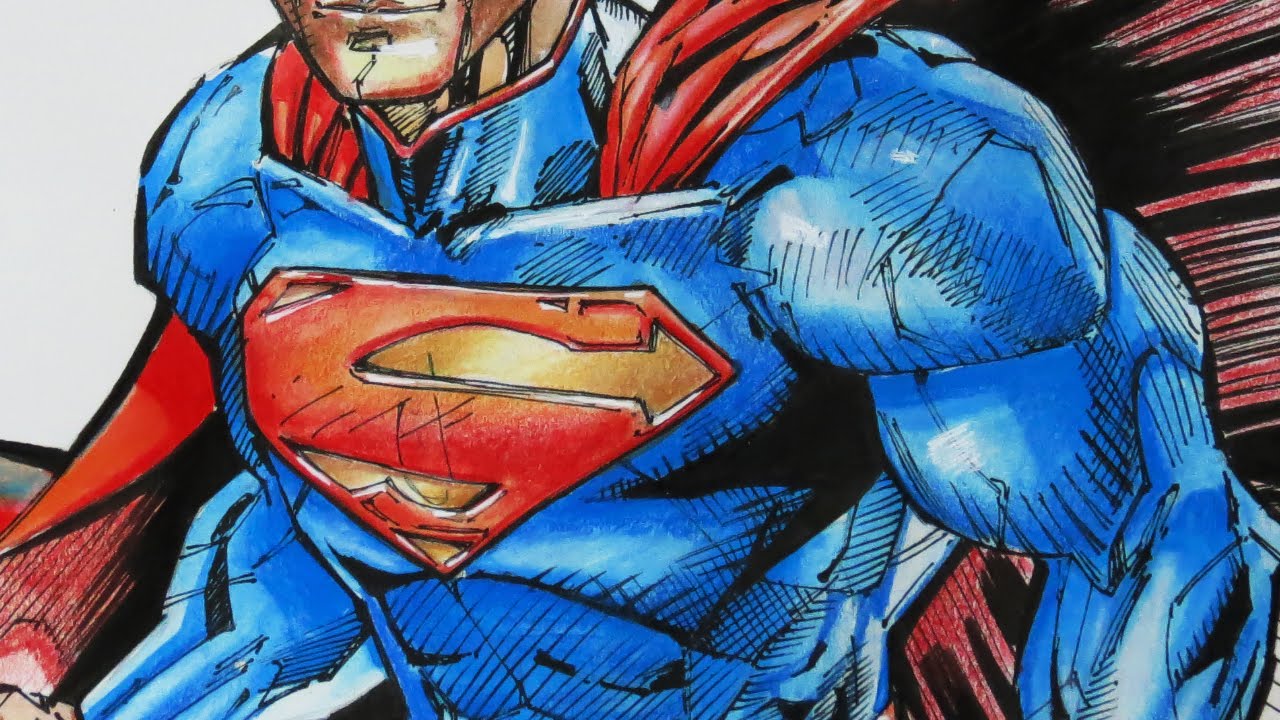 1280x720 Drawing Superman - Colored Drawings