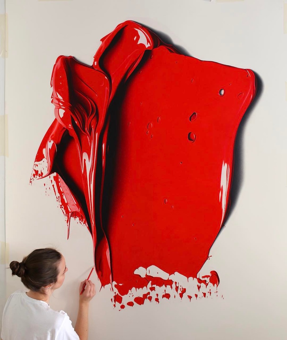 1000x1182 giant dabs of thick oil paint captured as hyperrealist colored - Colored Drawings