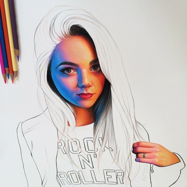 640x640 Vibrant Pencil Drawings Bursting With Color - Colored Drawings