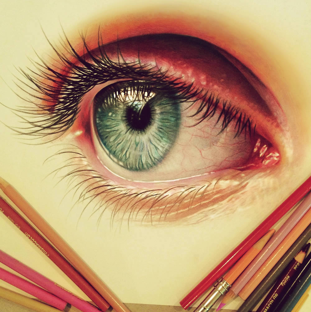 1000x1001 Great Eye Of Color Pencil Drawing Steemit - Colored Pencil Eye Drawing