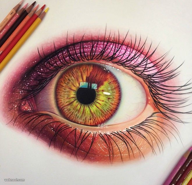 660x636 Stunning And Realistic Color Pencil Drawings - Colored Pencil Eye Drawing