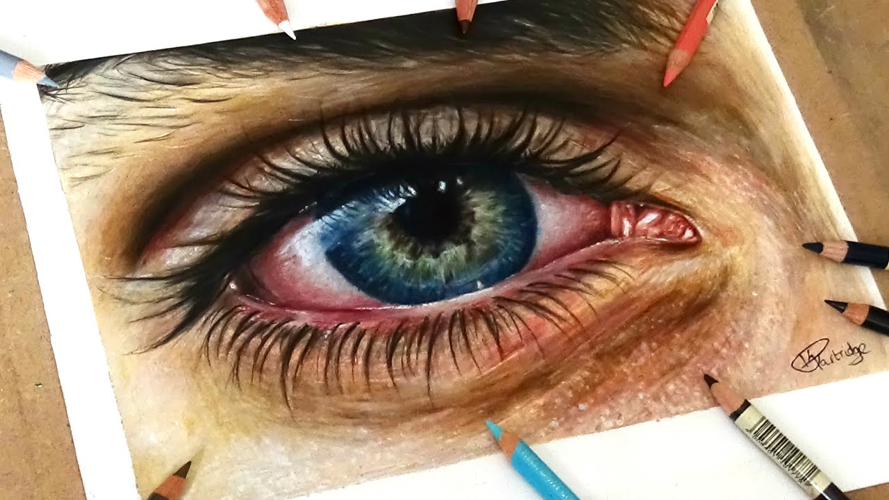 1280x720 Speed Drawing Drawing A Realistic Eye In Coloured Pencil - Colored Pencil Eye Drawing