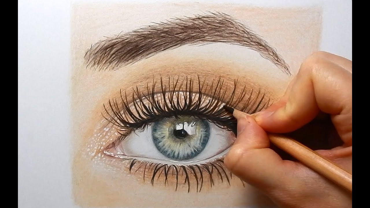 1280x720 drawing, coloring an eye with colored pencils emmy kalia - Colored Pencil Eye Drawing