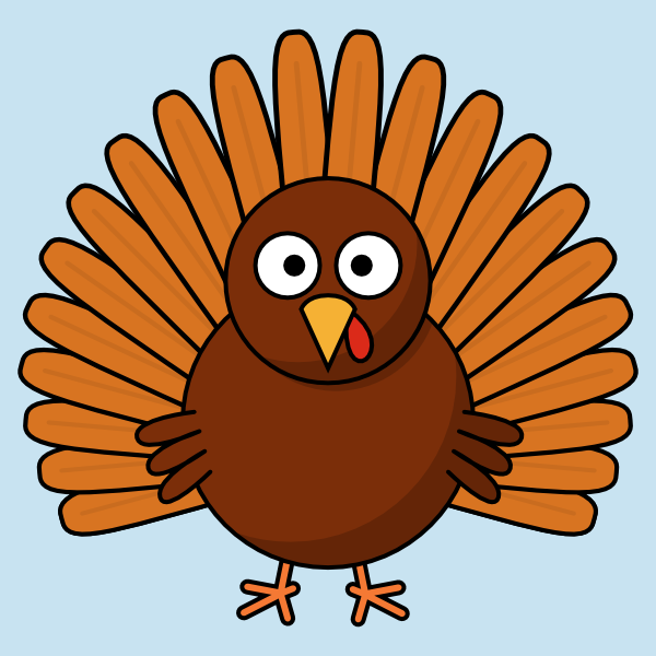 600x600 how to draw a cartoon turkey goinkscape! - Colored Turkey Drawing