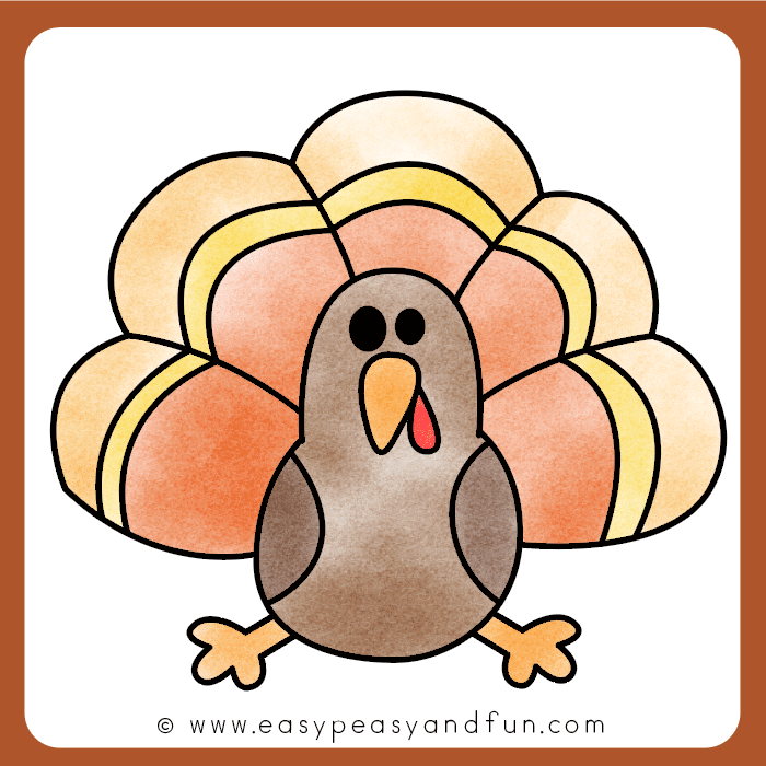 700x700 How To Draw A Turkey - Colored Turkey Drawing
