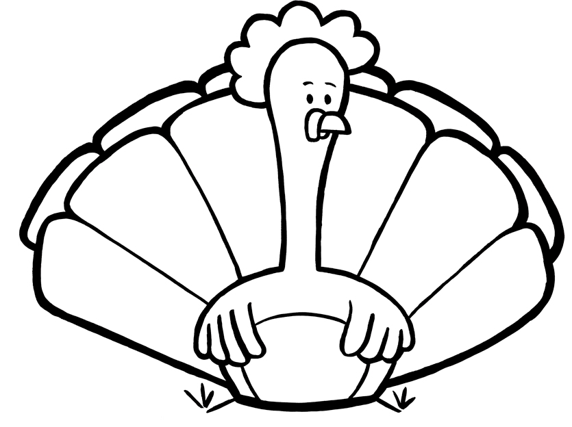 835x624 Turkey Coloring Outline Turkey Drawing To Color - Colored Turkey Drawing