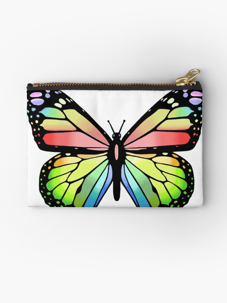 750x1000 cute colorful butterfly digital drawing studio pouches - Colorful Butterfly Drawing
