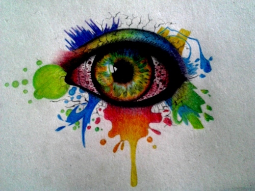 500x375 colorful eye drawing shared - Colorful Drawing