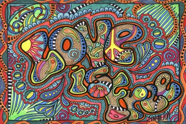 600x400 psychedelic typography love hippie colorful drawing home - Colorful Drawing