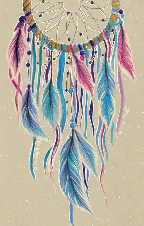 474x742 Dreamcatcher Coloured Pencil Drawing - Colorful Dream Catcher Drawing