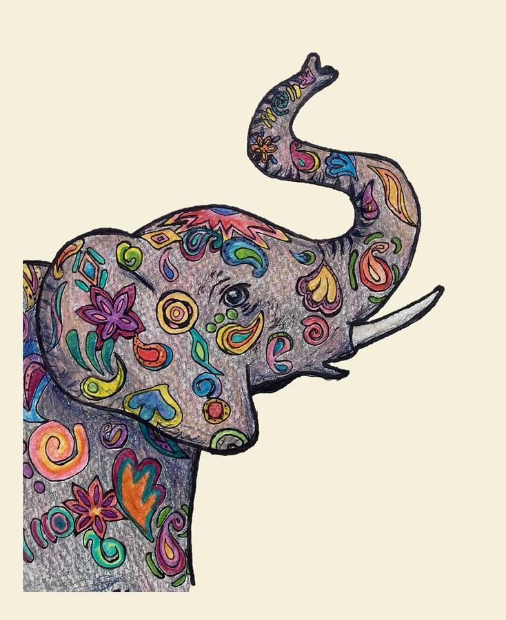 Colorful Elephant Drawing at Explore collection of